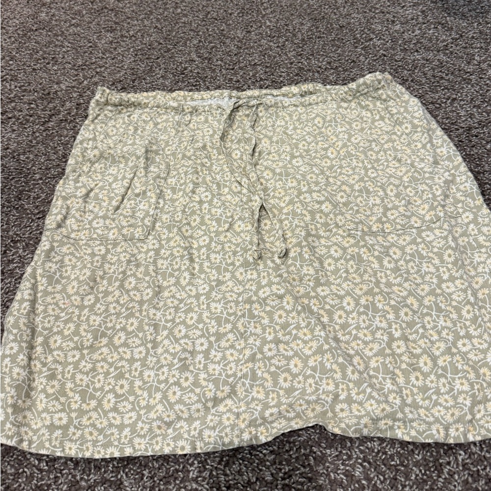 🤎Flyshacker Green Patterned sunflower skirt